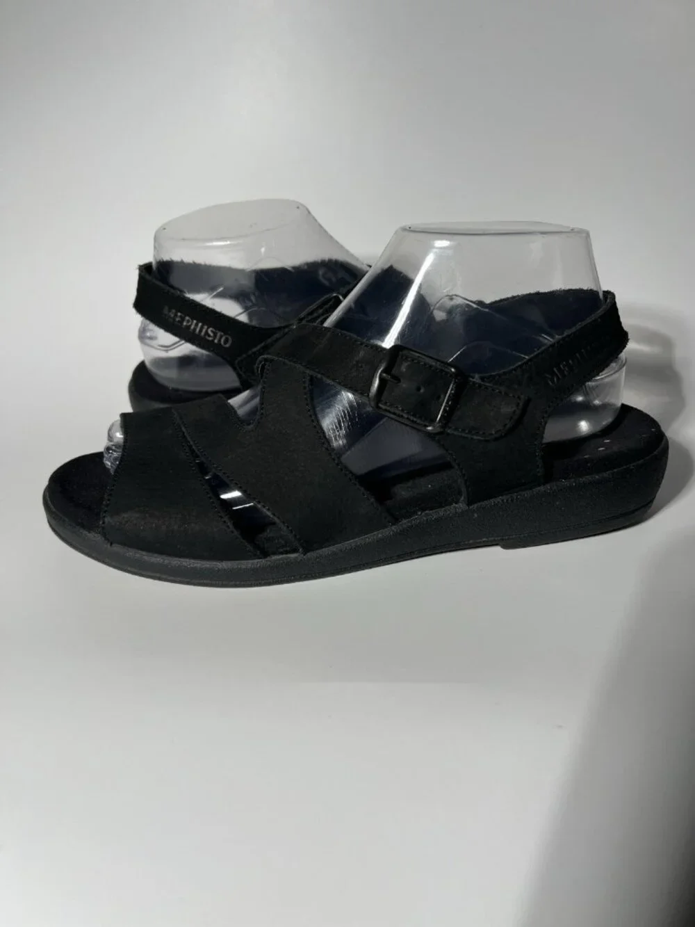 Mephisto Nubuck Leather Walking Sandals Black Women’s US 8.5 EU 39